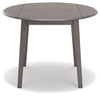 Shullden - Gray - Round Drm Drop Leaf Table
