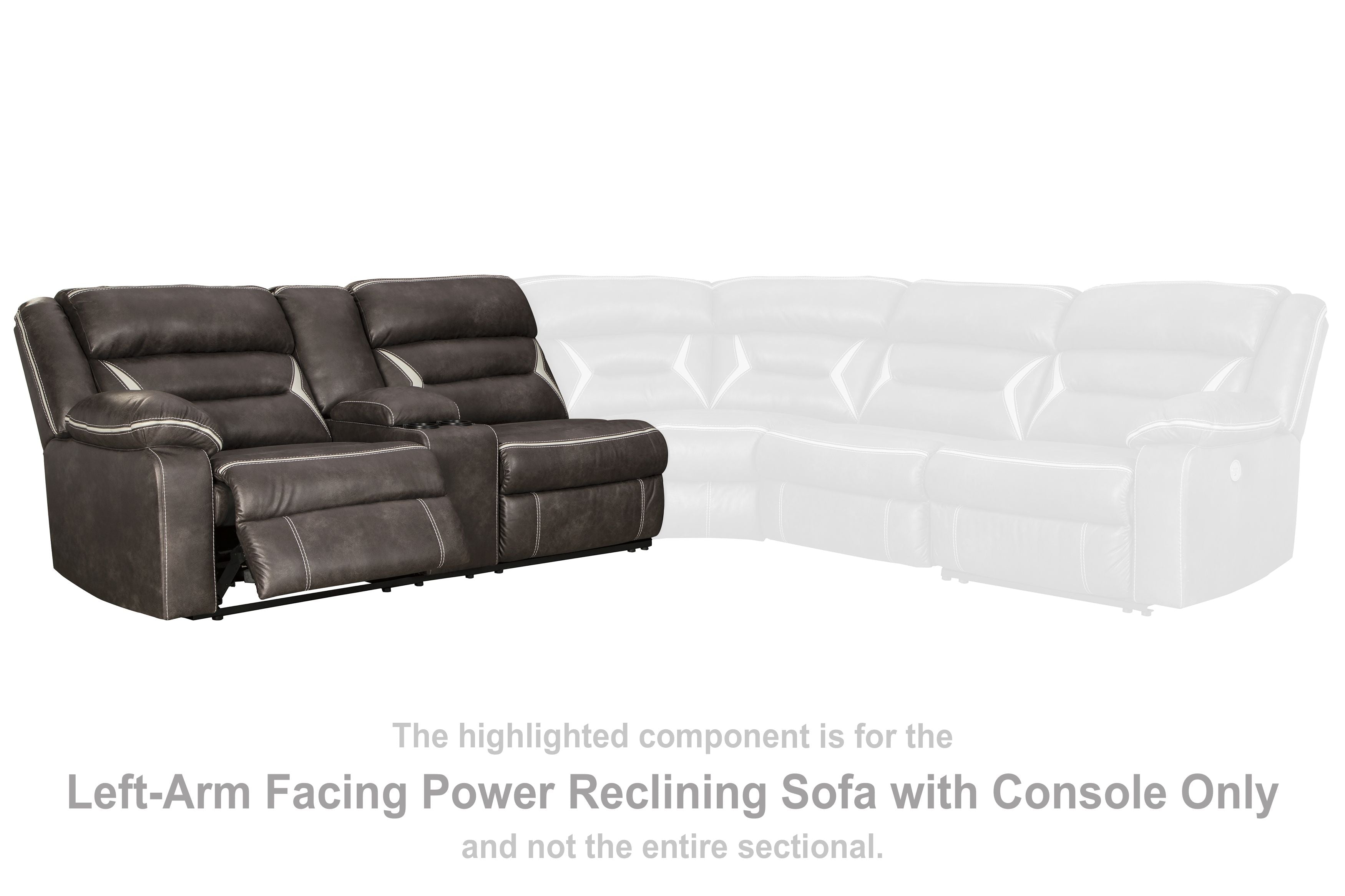 Kincord - Midnight - Laf Rec Power Sofa W/Console