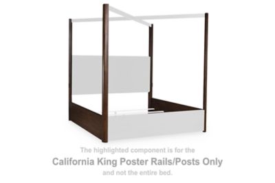 Dilenno - Dark Brown - California King Poster Rails/Posts