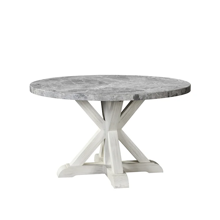 MEGA Steve Silver Canova Round Gray Marble Dining Table