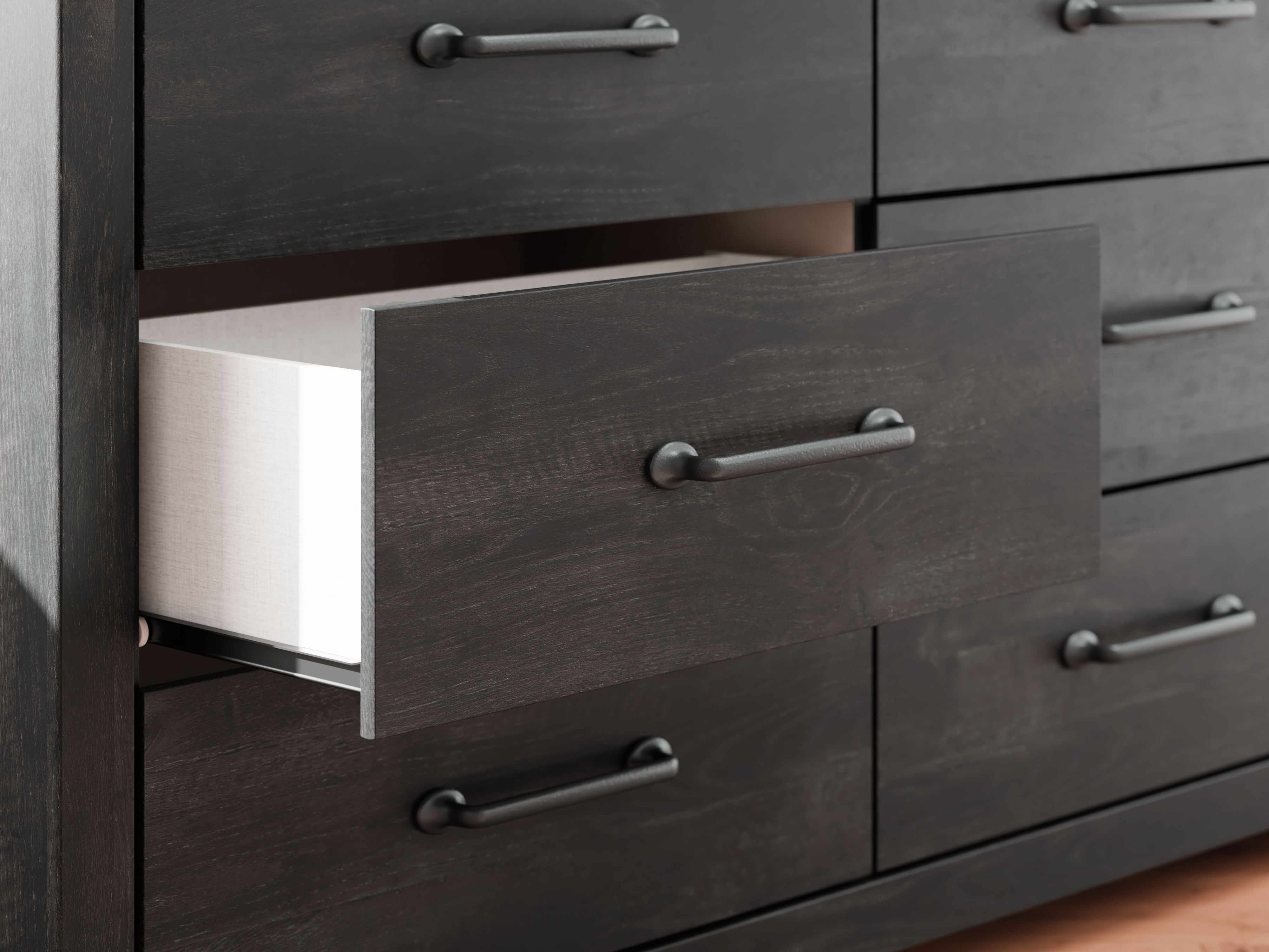 Hollivern - Dark Gray - Six Drawer Dresser