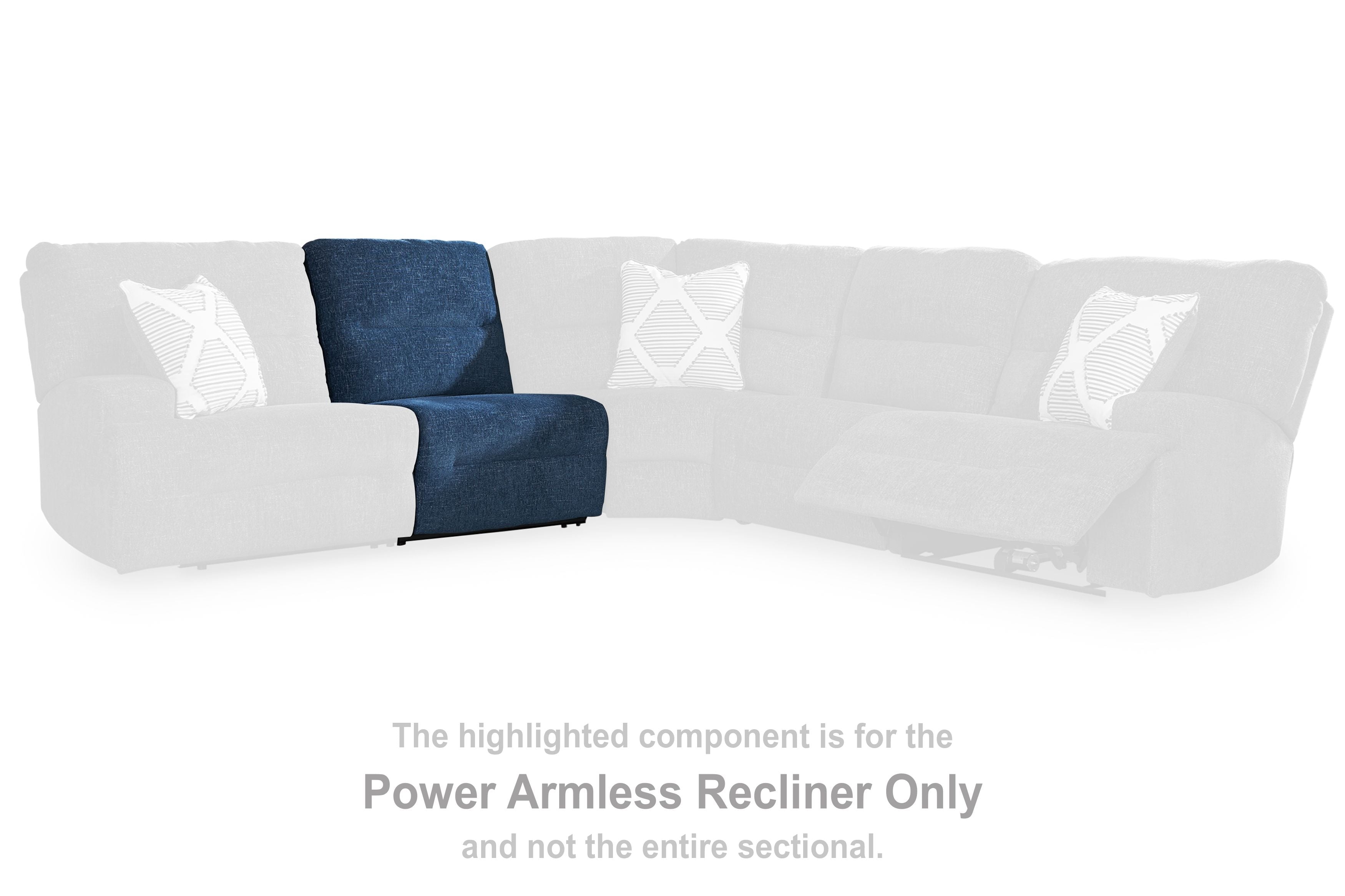 Acklen Place - Navy - Power Armless Recliner With Adj Headrest