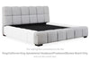 Grendusk - Light Gray - King/California King Upholstered Headboard/Footboard/Bunkie Board