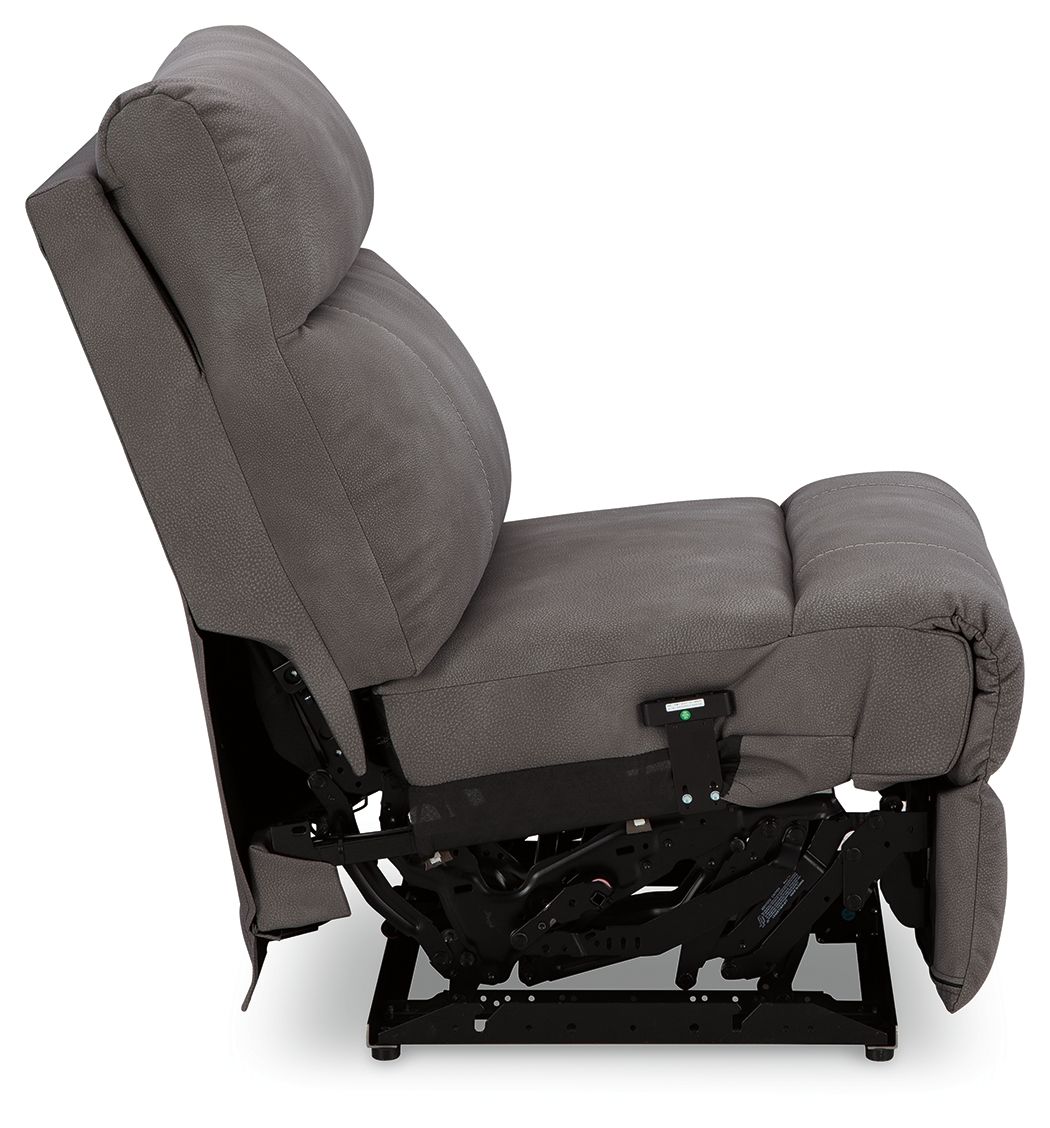 Next-gen Durapella - Slate - Power Armless Recliner With Adj Headrest