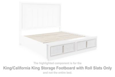 Chalanna - White - King/California King Storage Footboard with Roll Slats