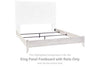 Paxberry - Whitewash - King Panel Footboard w/Rails