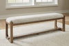 Cabalynn - Oatmeal / Light Brown - Large Uph Dining Room Bench