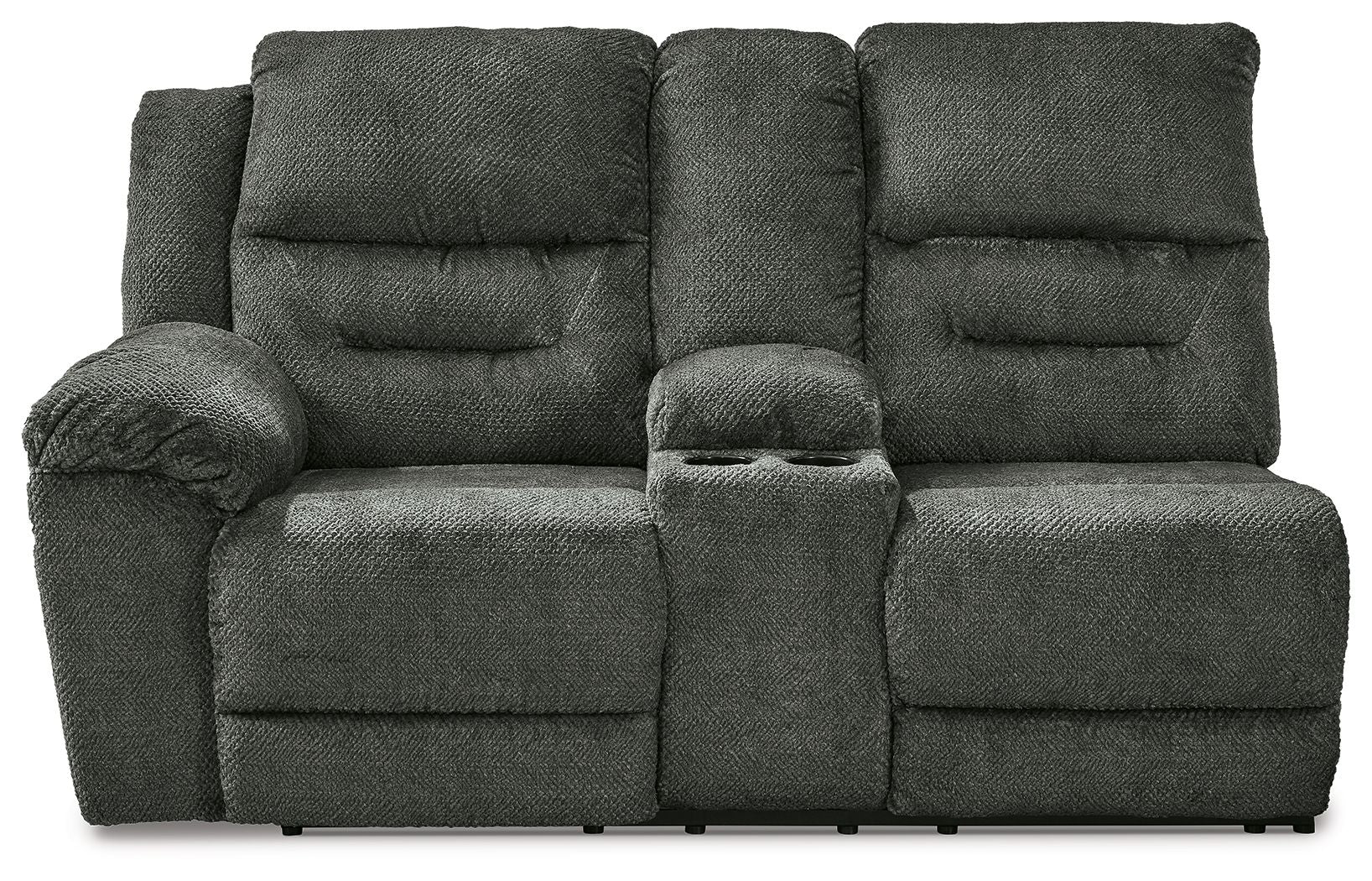 Nettington - Smoke - Laf Power Rec Loveseat W/Console