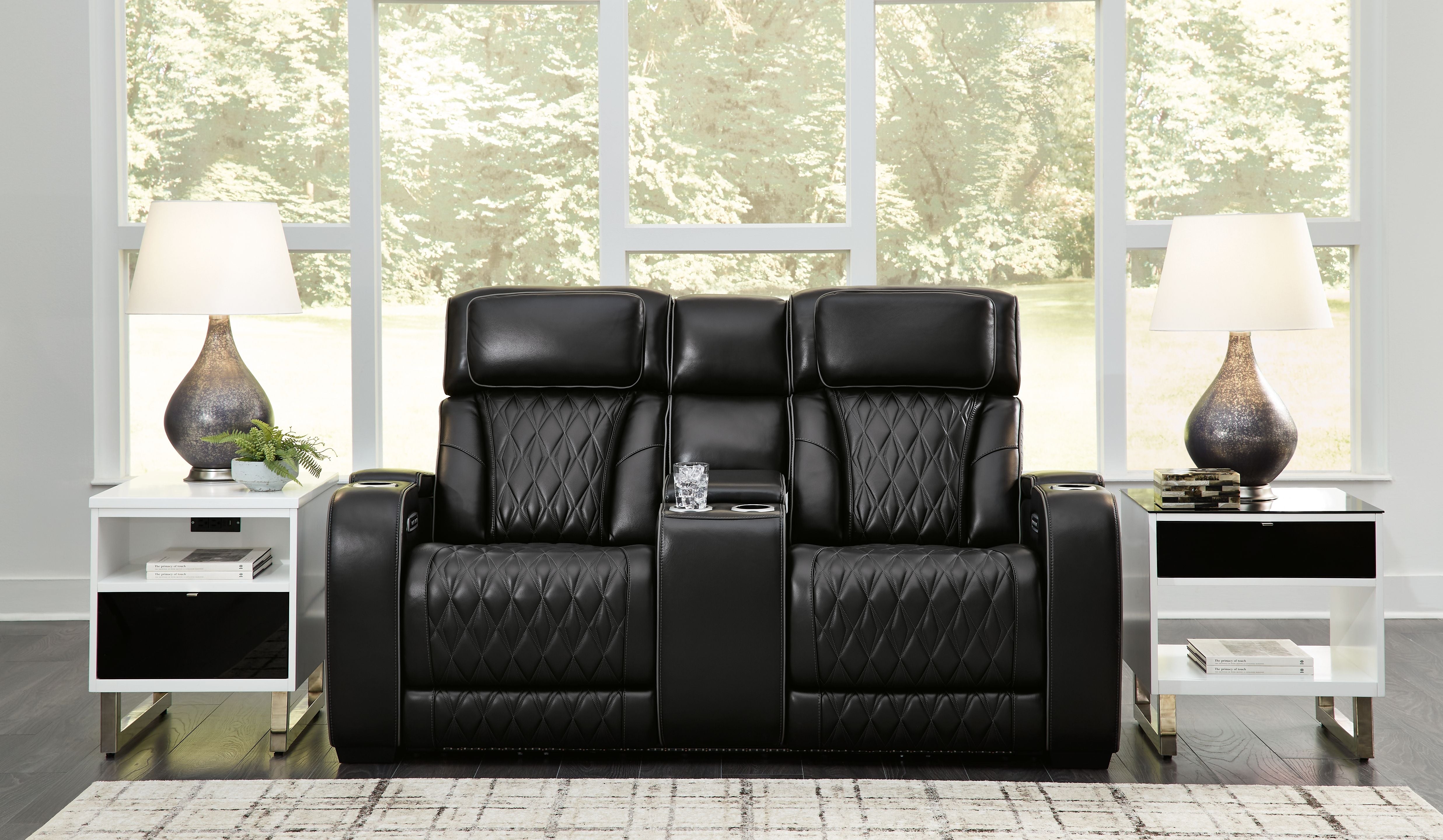 Boyington - Power Reclining Loveseat With Console/Adj Hdrst