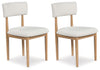 Sawdyn - White / Light Brown - Dining Upholstered Side Chair (Set of 2)