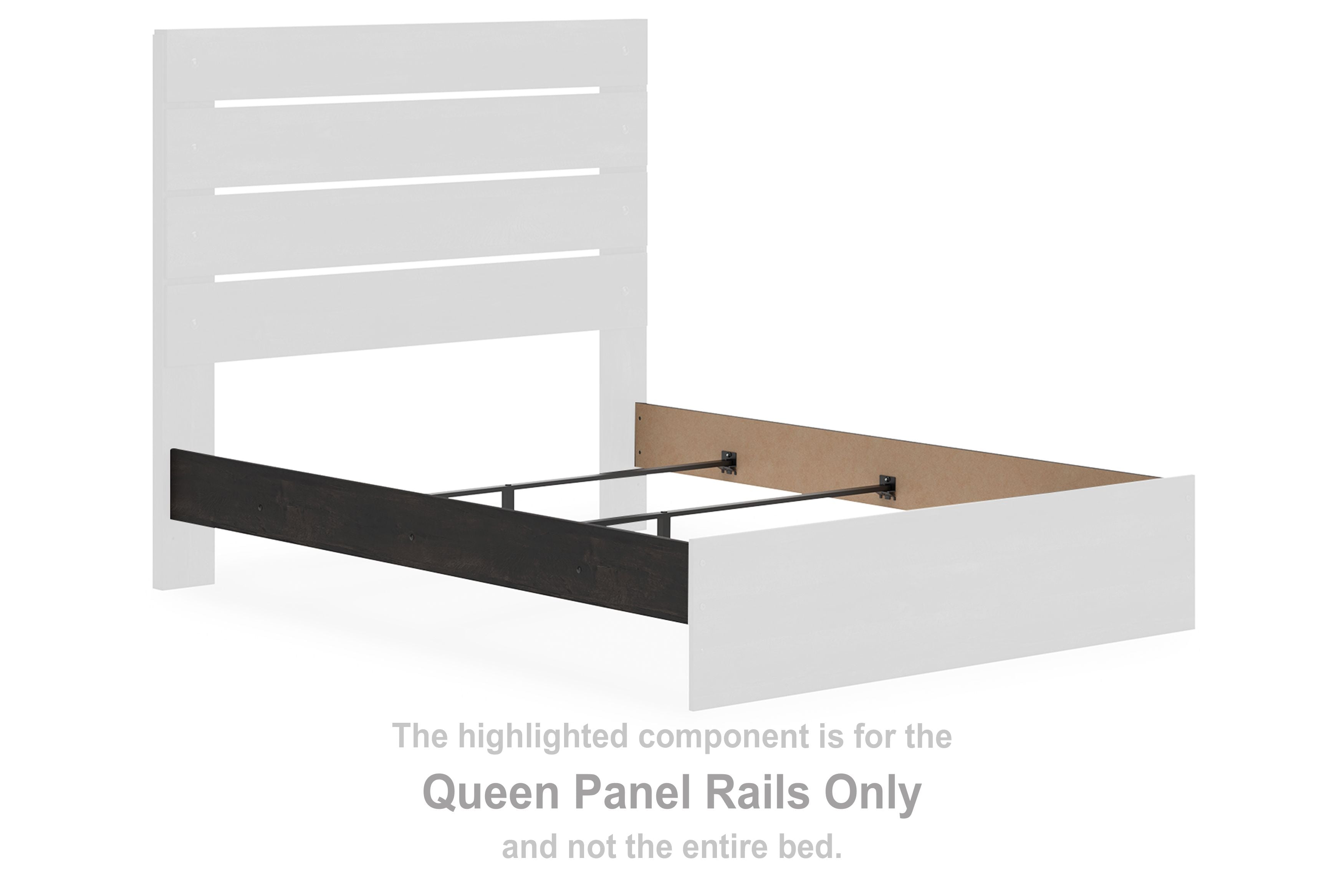 Hollivern - Dark Gray - Queen Panel Rails