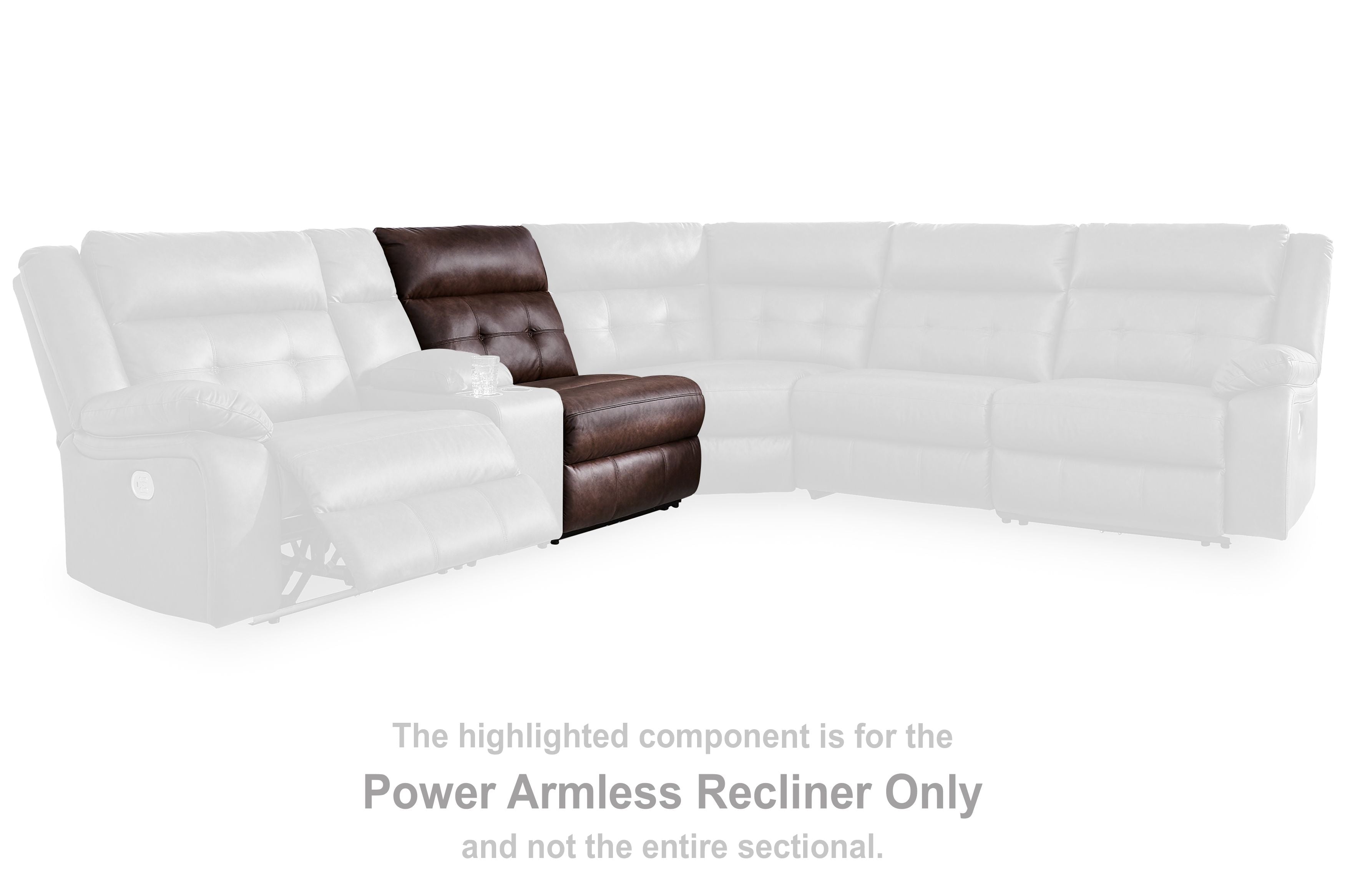 Punch Up - Walnut - Power Armless Recliner With Adj Headrest