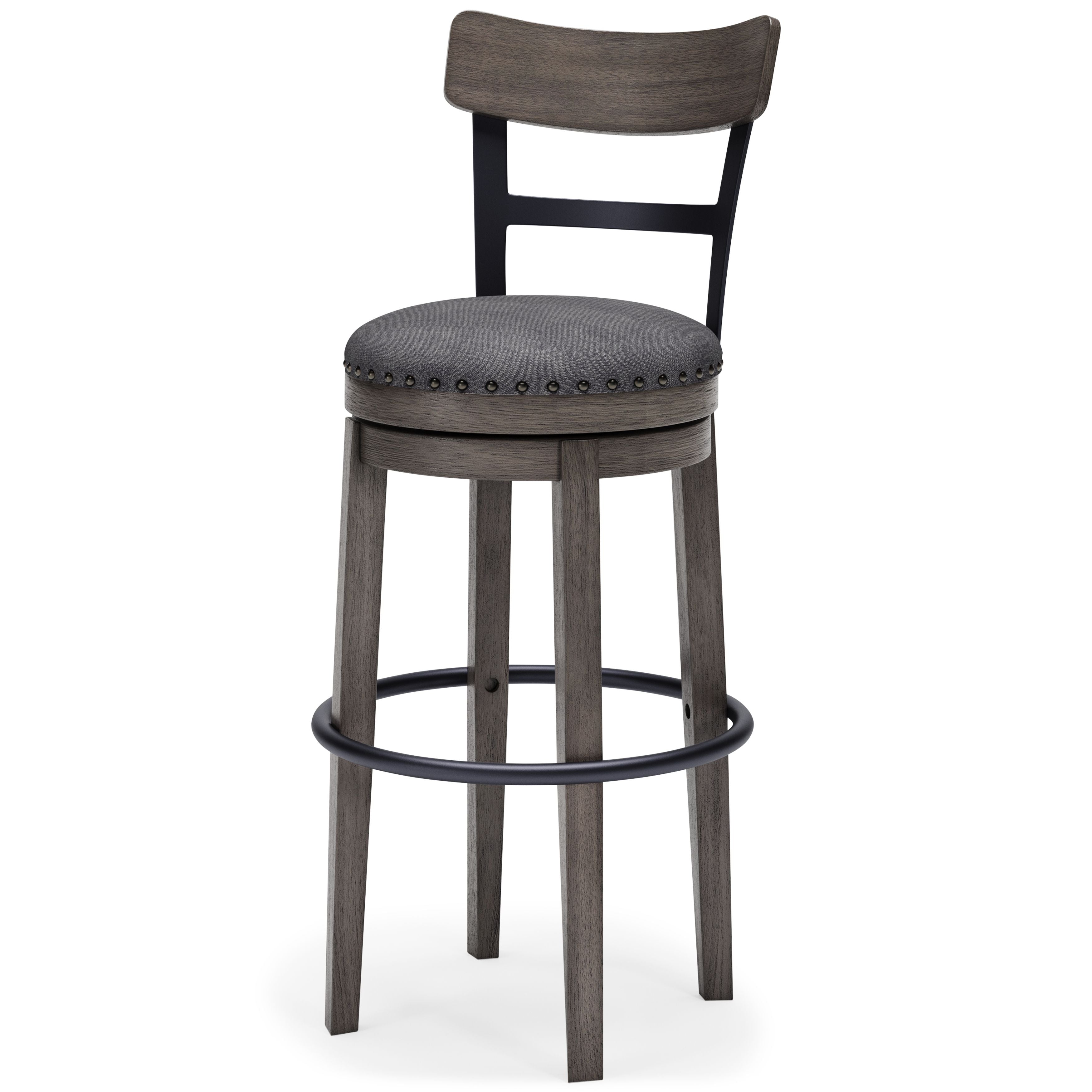 Caitbrook - Gray - Tall Uph Swivel Barstool