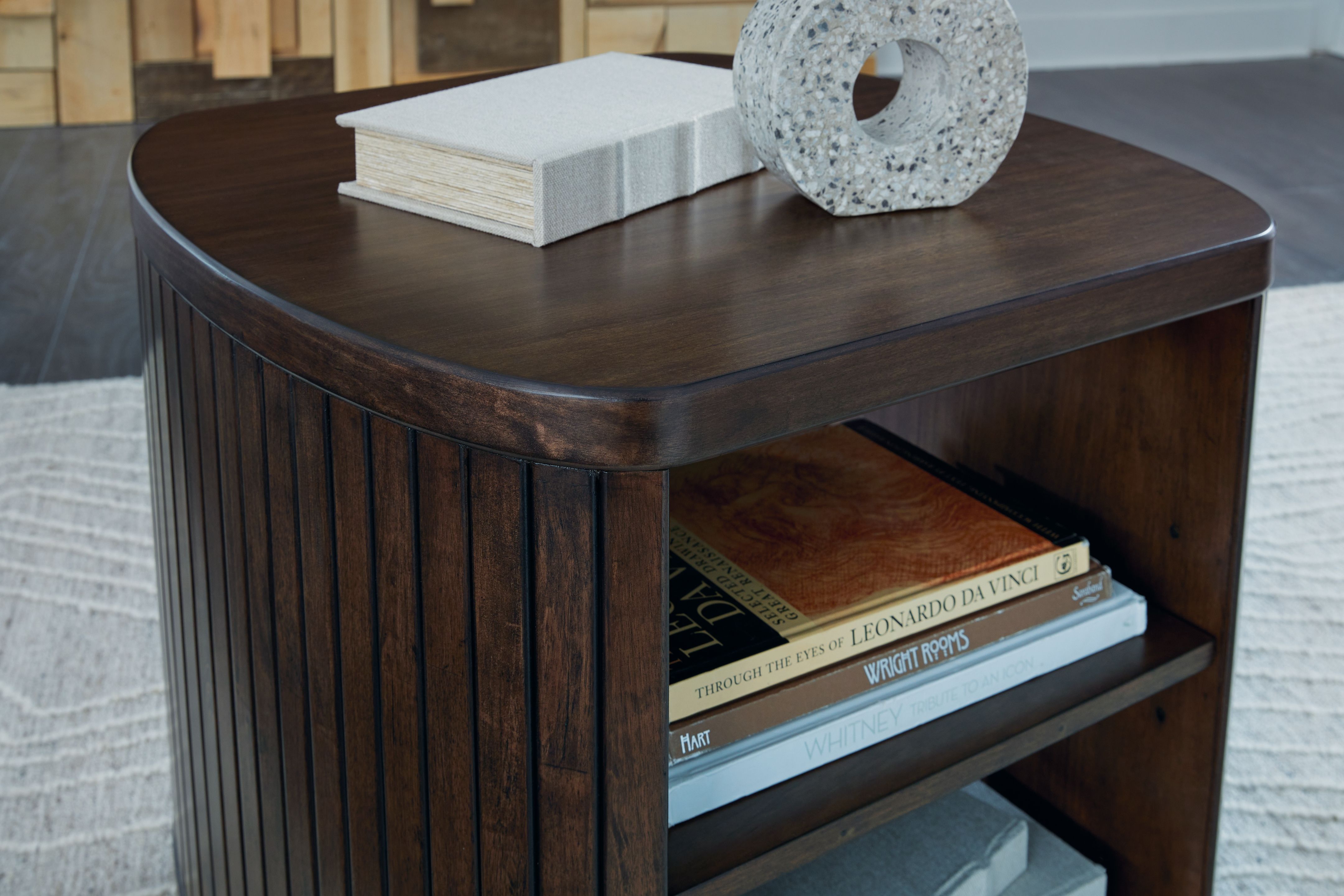 Korestone - Dark Brown - Square End Table