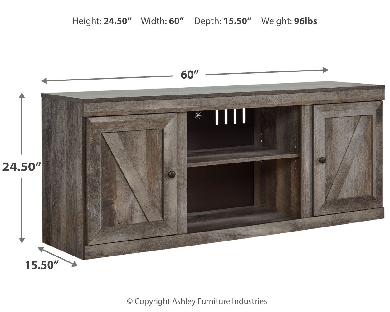 Wynnlow - TV Stand With Fireplace Option