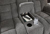 Foreside - Charcoal - Dbl Reclining Loveseat With Console