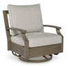 Rainier Ranch - Brown / Beige - Swivel Glider Chair With Cushion