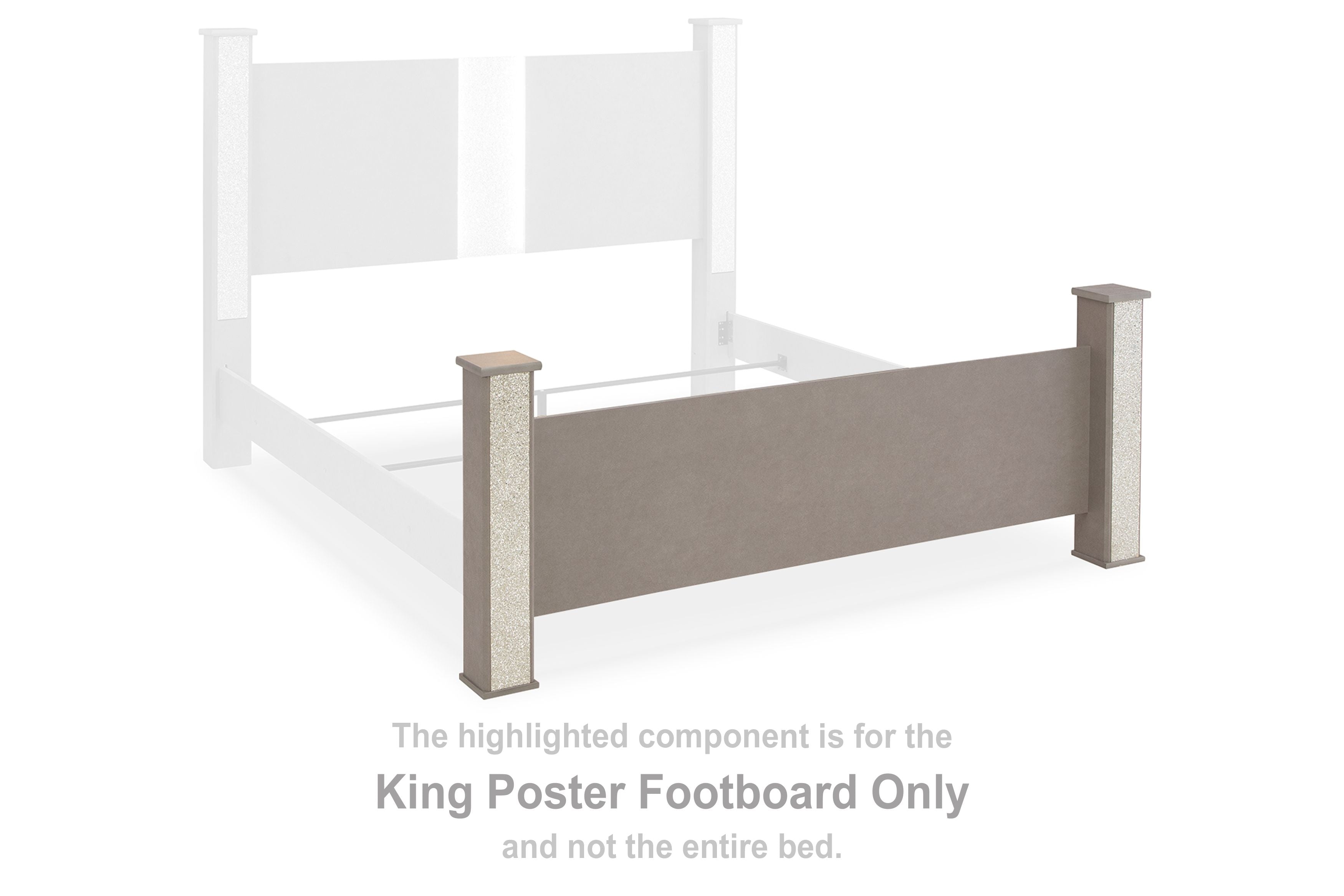 Surancha - Gray - King Poster Footboard