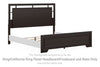 Covetown - Dark Brown - King/California King Panel Headboard/Footboard and Slats