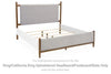 Lyncott - Gray / Brown - King/California King Upholstered Headboard/Footboard/Slats