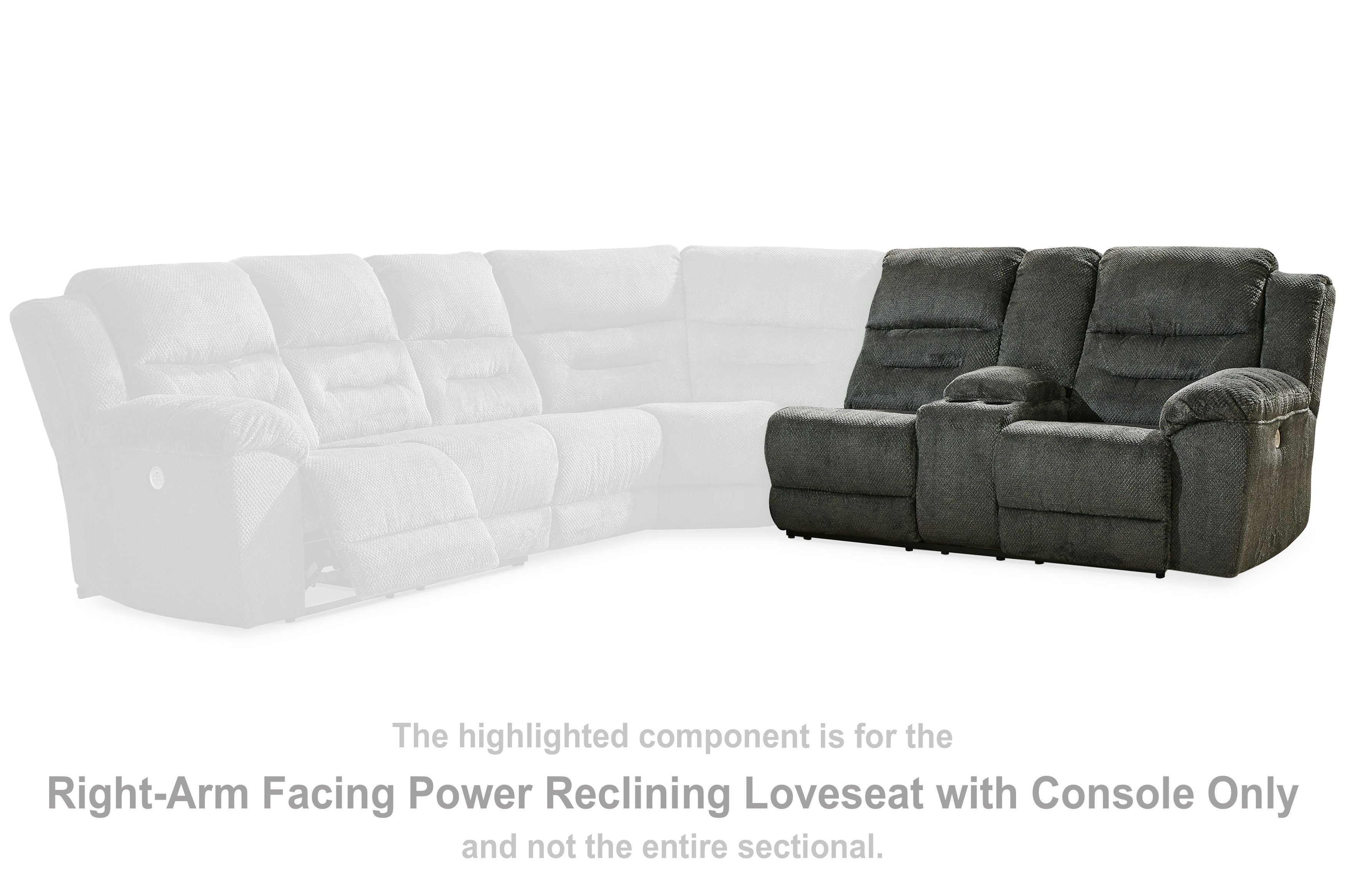 Nettington - Smoke - Raf Power Rec Loveseat W/Console