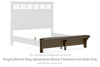 Shawbeck - Medium Brown - King/California King Upholstered Bench Footboard and Slats