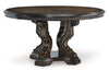 Maylee - Dark Brown - Round Dining Room Pedestal Table Base