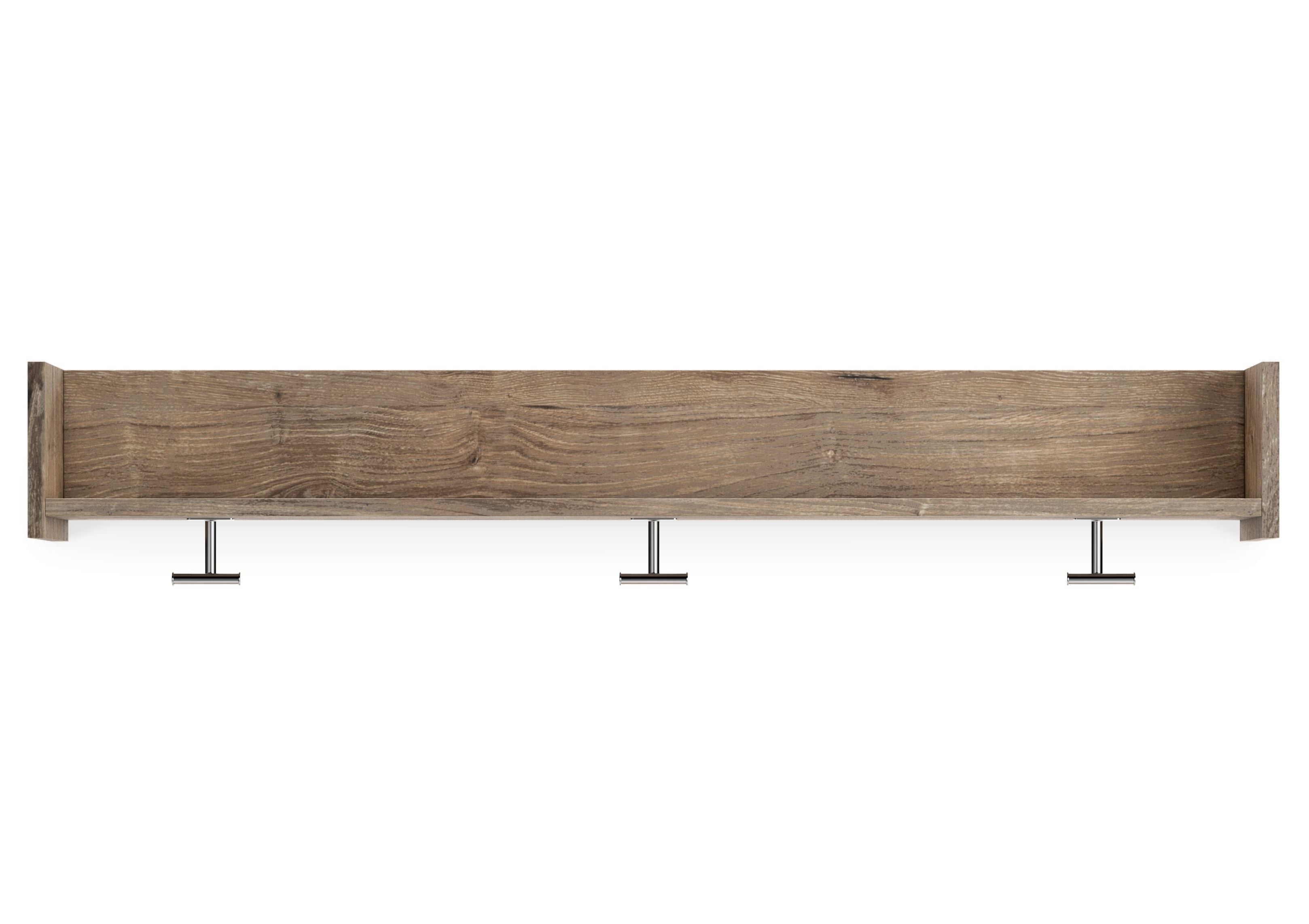 Oliah - Natural - Wall Mounted Coat Rack w/Shelf