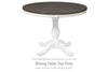 Nelling - White / Brown / Beige - Round Dining Room Table Top