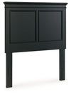 Lanolee - Black - Twin Panel Headboard