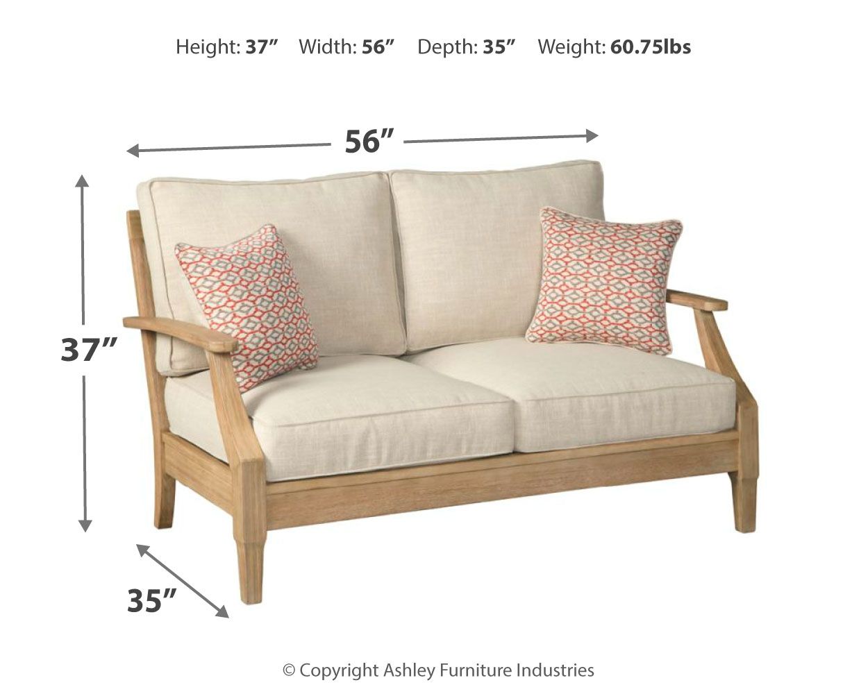 Clare - Beige - Loveseat w/Cushion