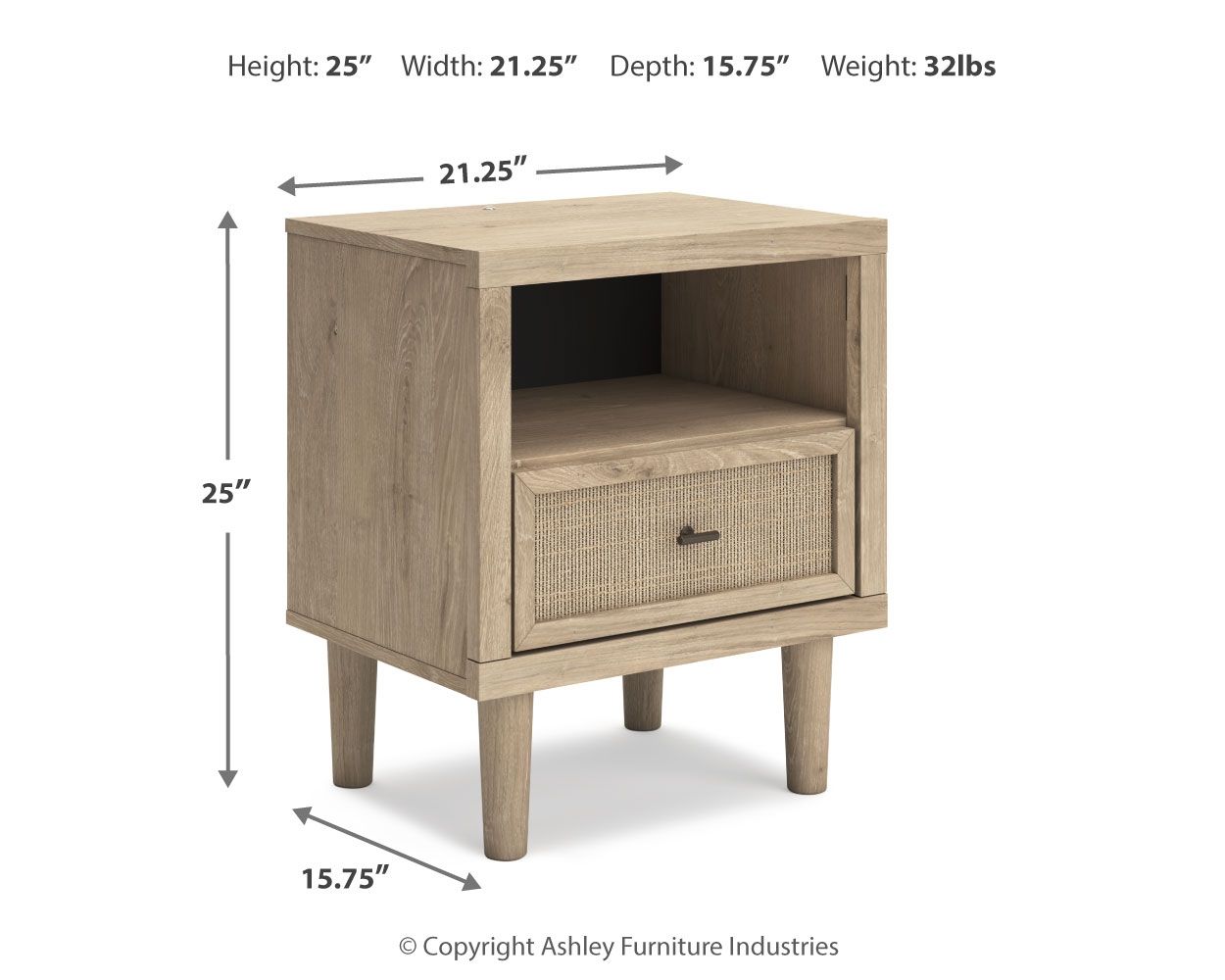 Cielden - Two-tone - One Drawer Night Stand