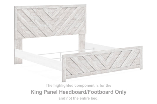 Cayboni - Whitewash - King Panel Headboard/Footboard