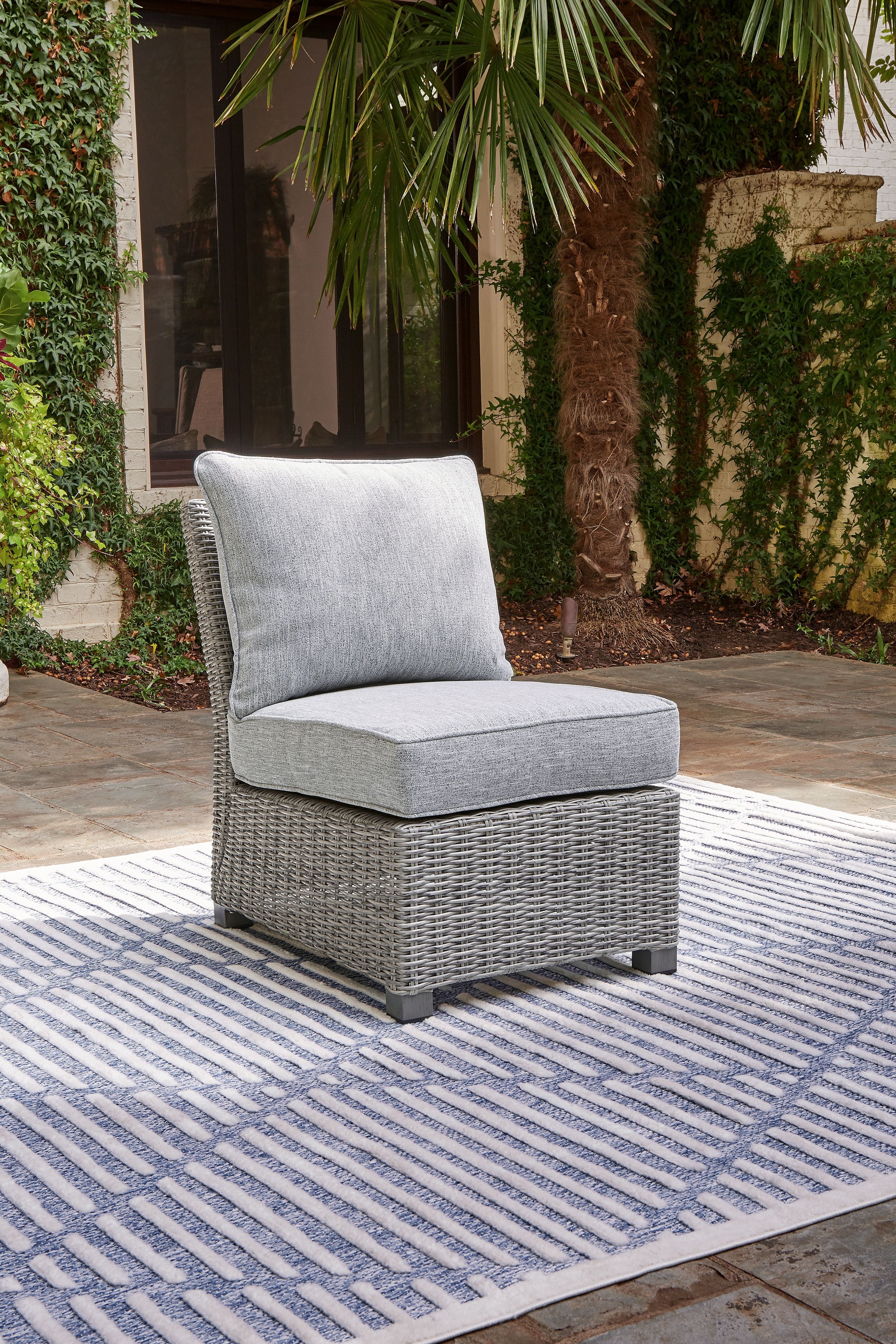 Naples Beach - Light Gray - Armless Chair W/Cushion