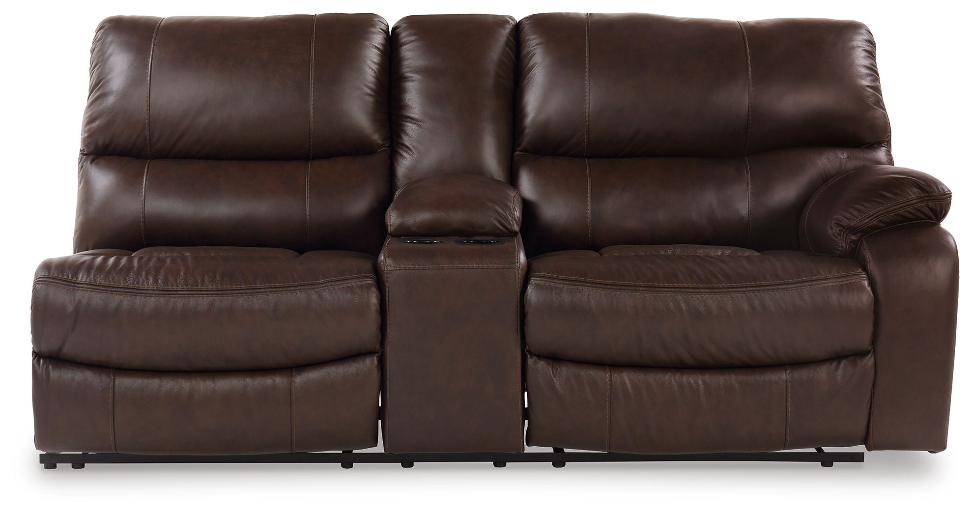 Family Circle - Dark Brown - Raf Dbl Power Reclining Loveseat With Console