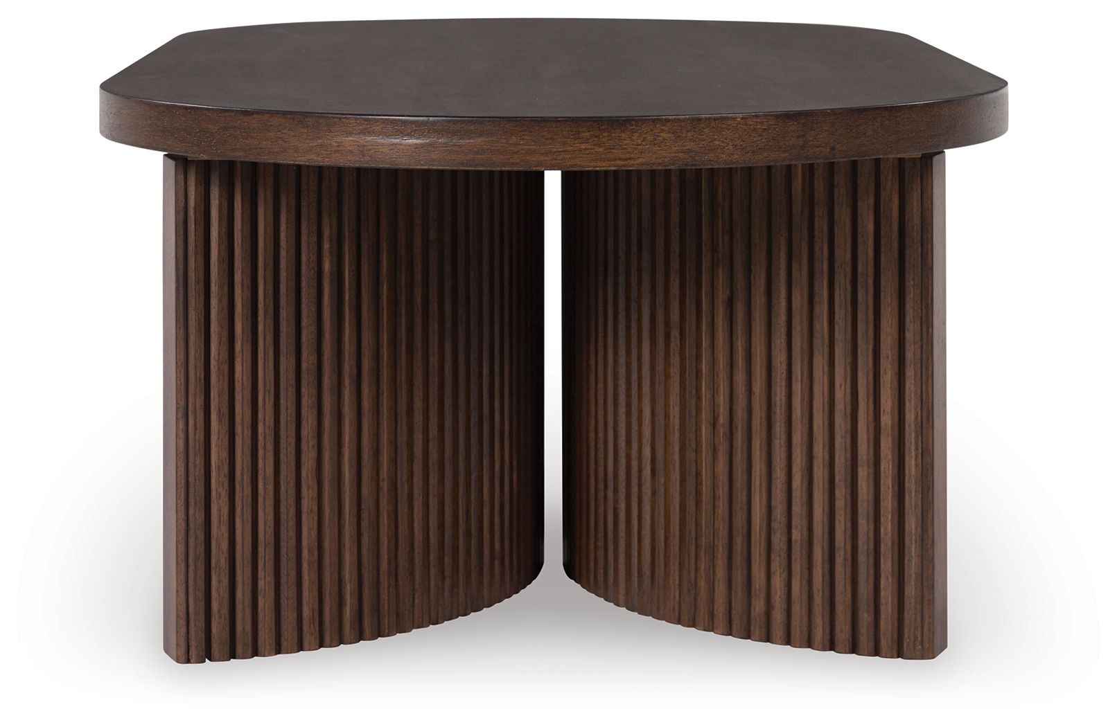 Korestone - Dark Brown - Oval Cocktail Table