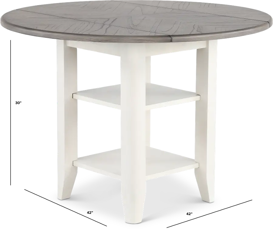 MEGA Urban Styles Furniture Newark Smoke Gray Drop Leaf Dining Table with Almond Base