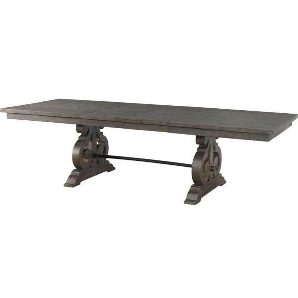 Stone Counter Height Dining Set in Charcoal Finish