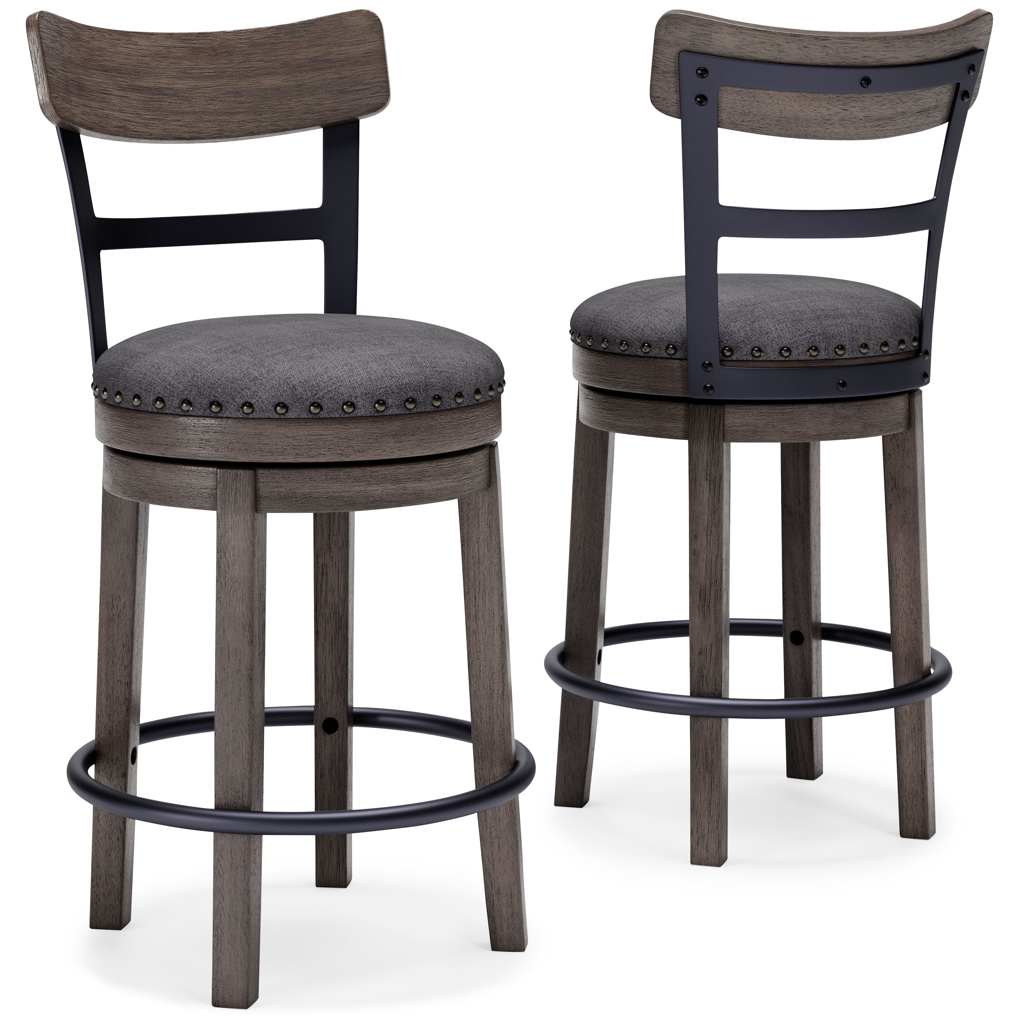 Caitbrook - Gray - UPH Swivel Barstool