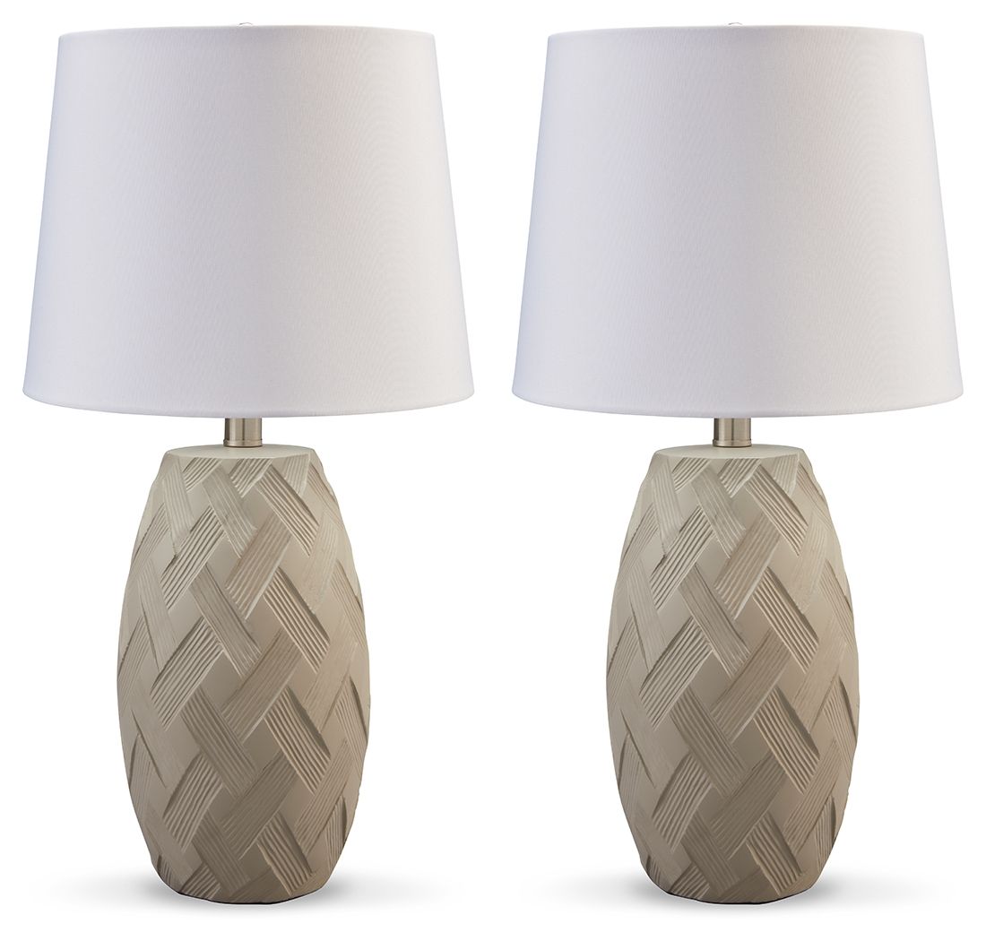 Tamner - Taupe - Poly Table Lamp (Set of 2)