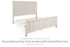 Shaybrock - Antique White - King/California King Panel Headboard/Footboard/Slats