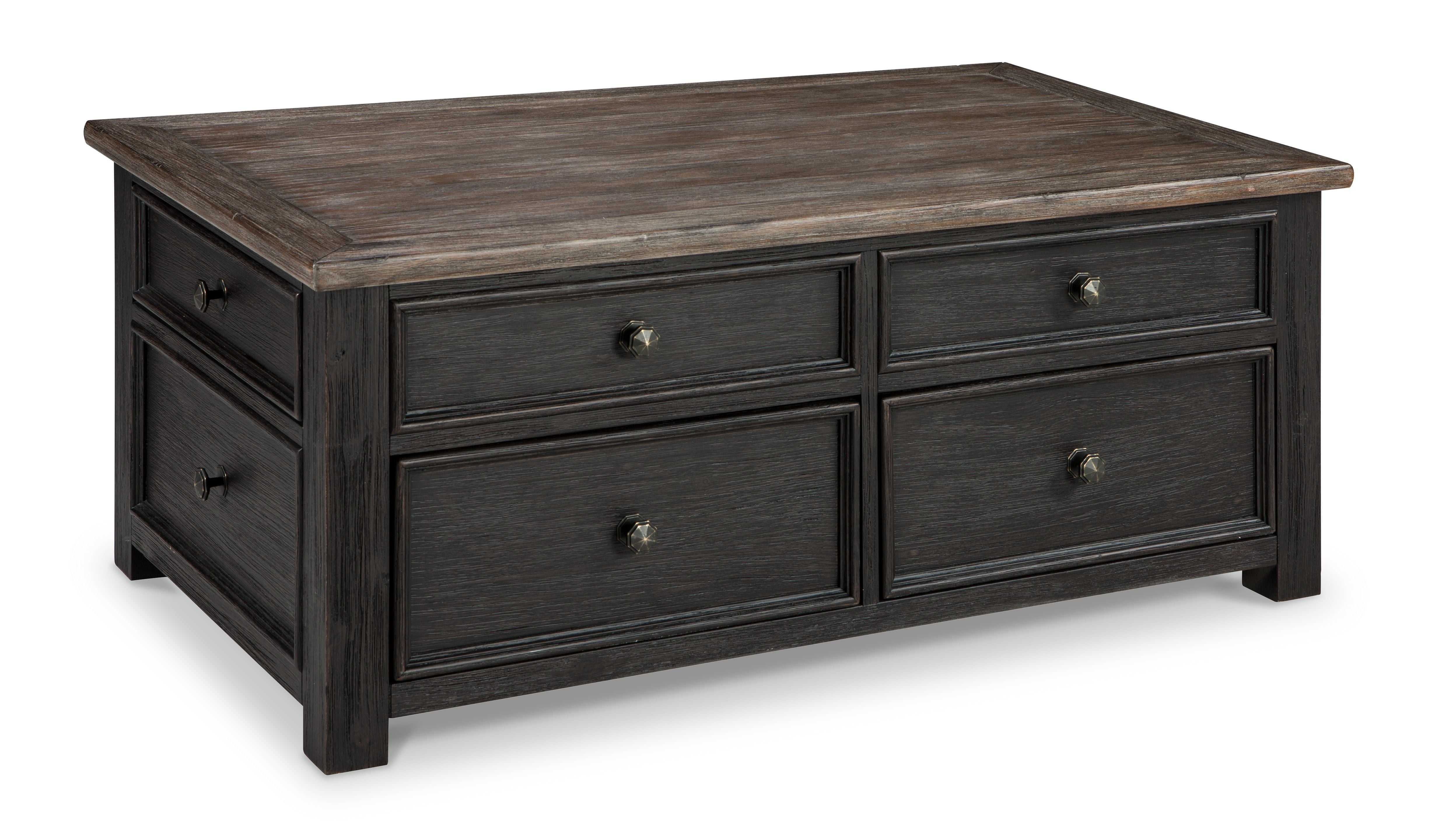 Tyler - Grayish Brown / Black - Lift Top Cocktail Table