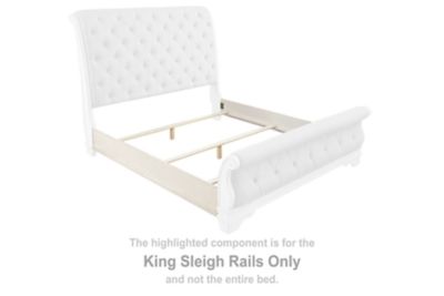 Realyn - Chipped White - King Sleigh Rails – Mega Furniture USA