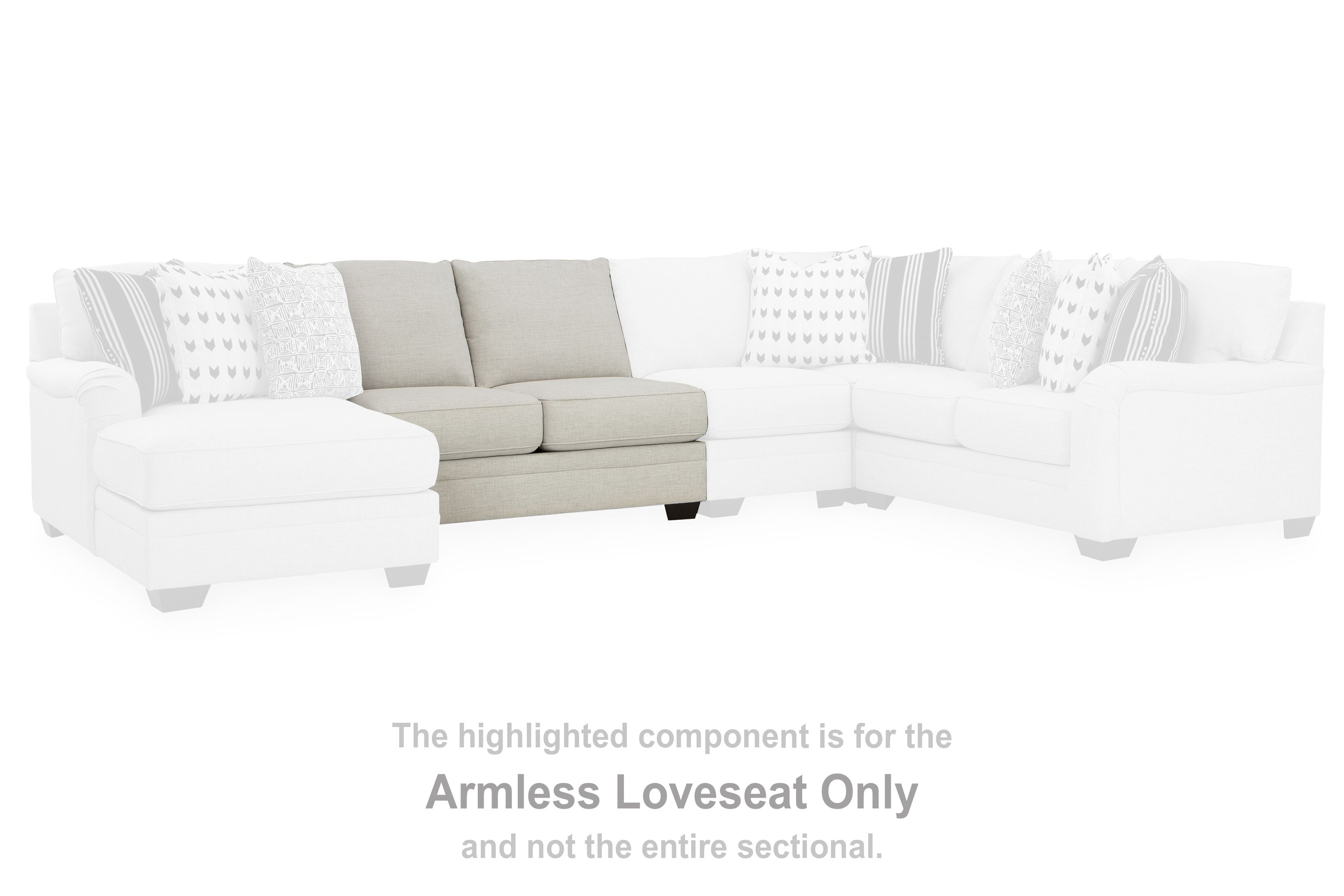 Huntsworth - Dove Gray - Armless Loveseat