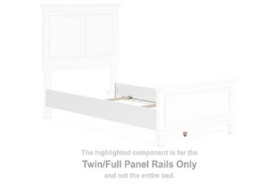 Fortman - White - Twin/Full Panel Rails