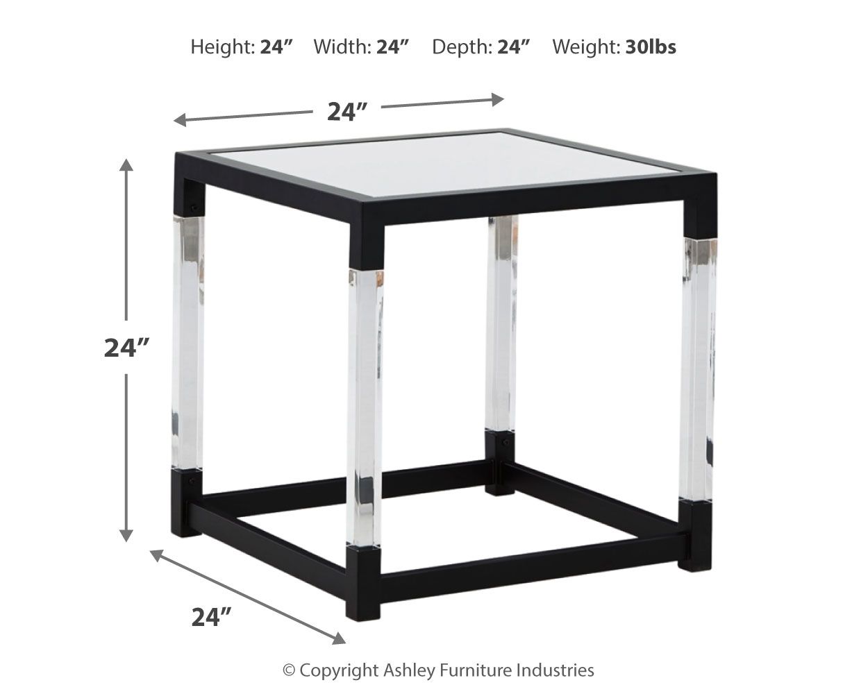 Nallynx - Metallic Gray - Square End Table