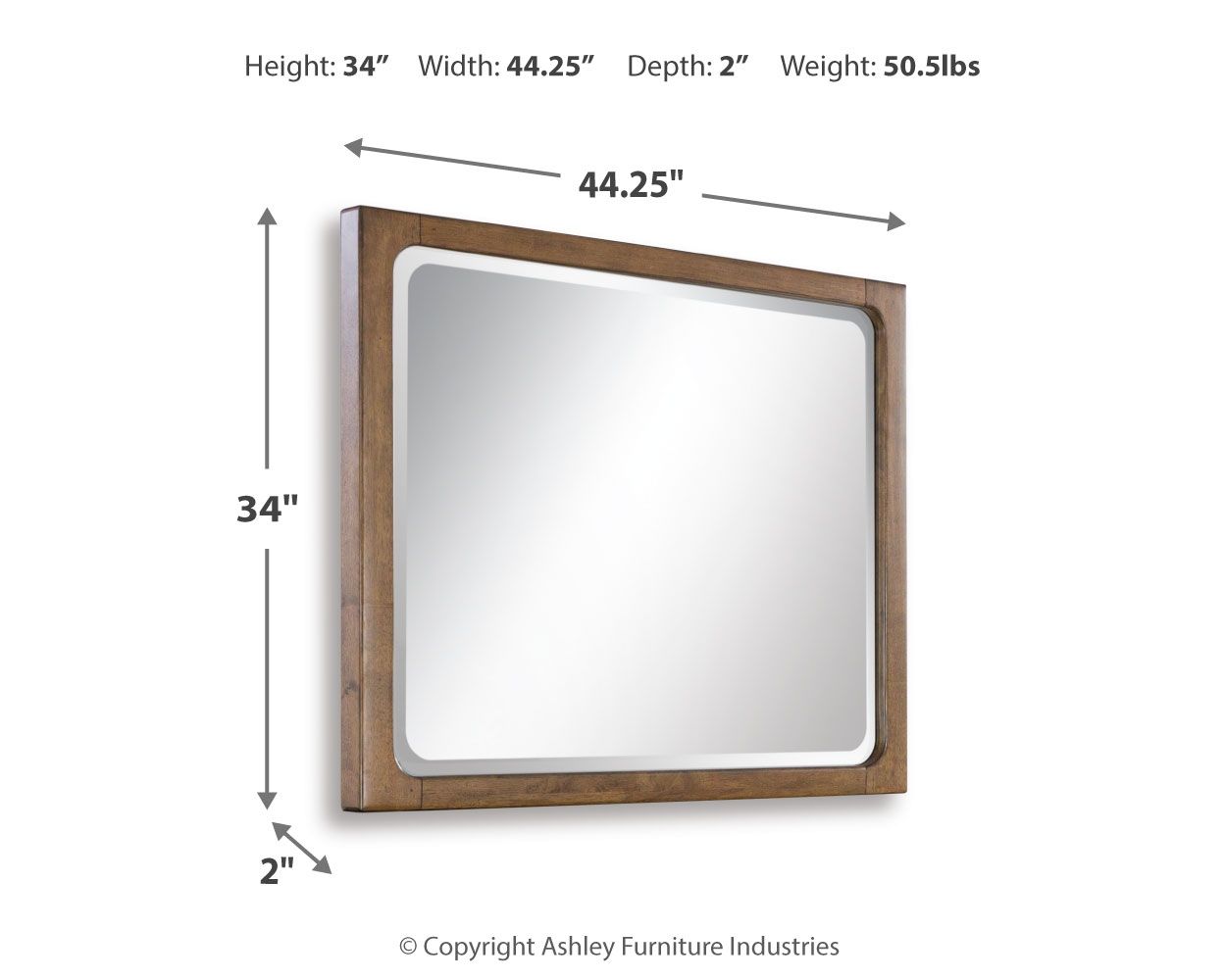 Cabalynn - Light Brown - Bedroom Mirror