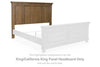 Feddinger - Medium Brown - King/California King Panel Headboard