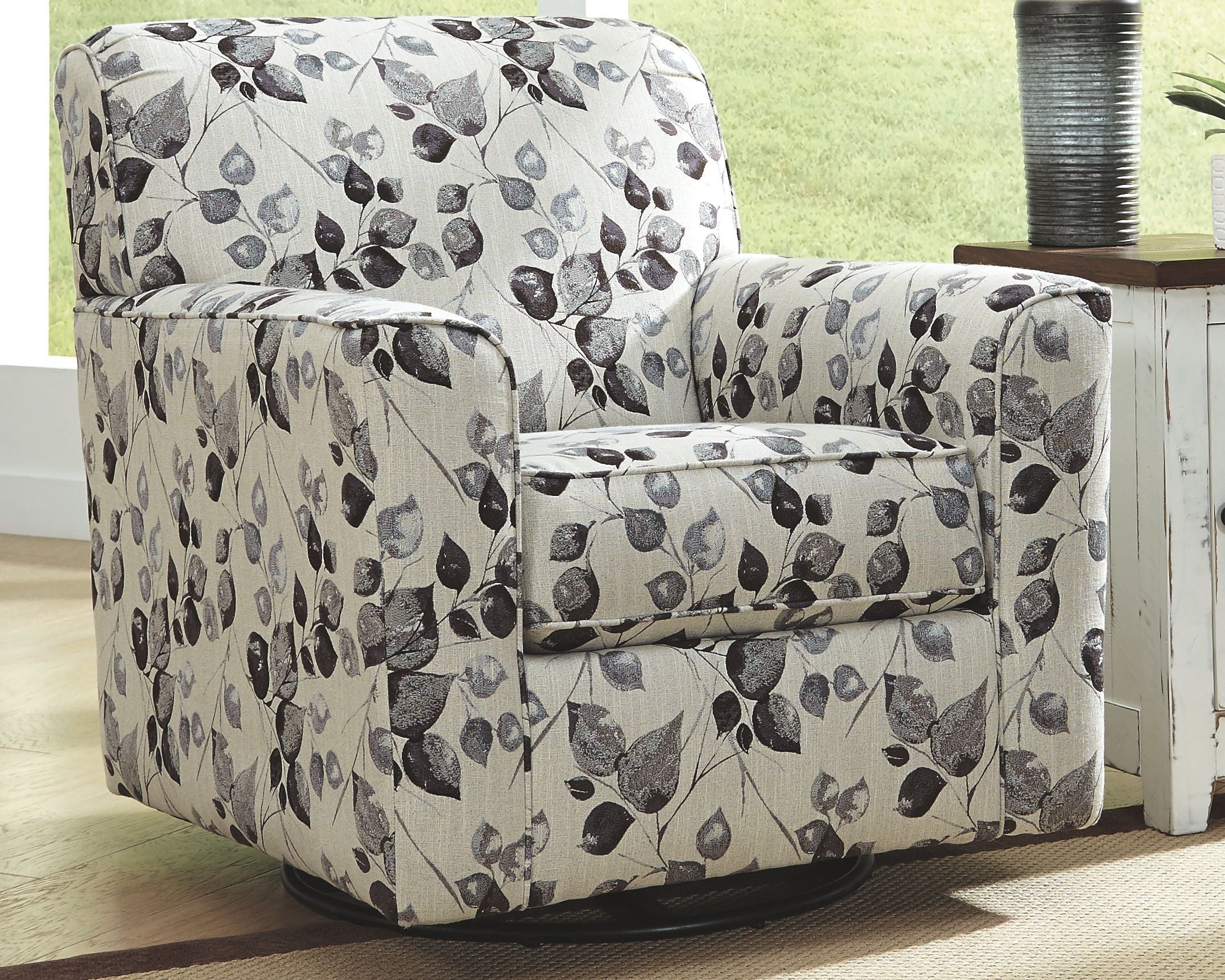 Abney - Platinum - Swivel Accent Chair