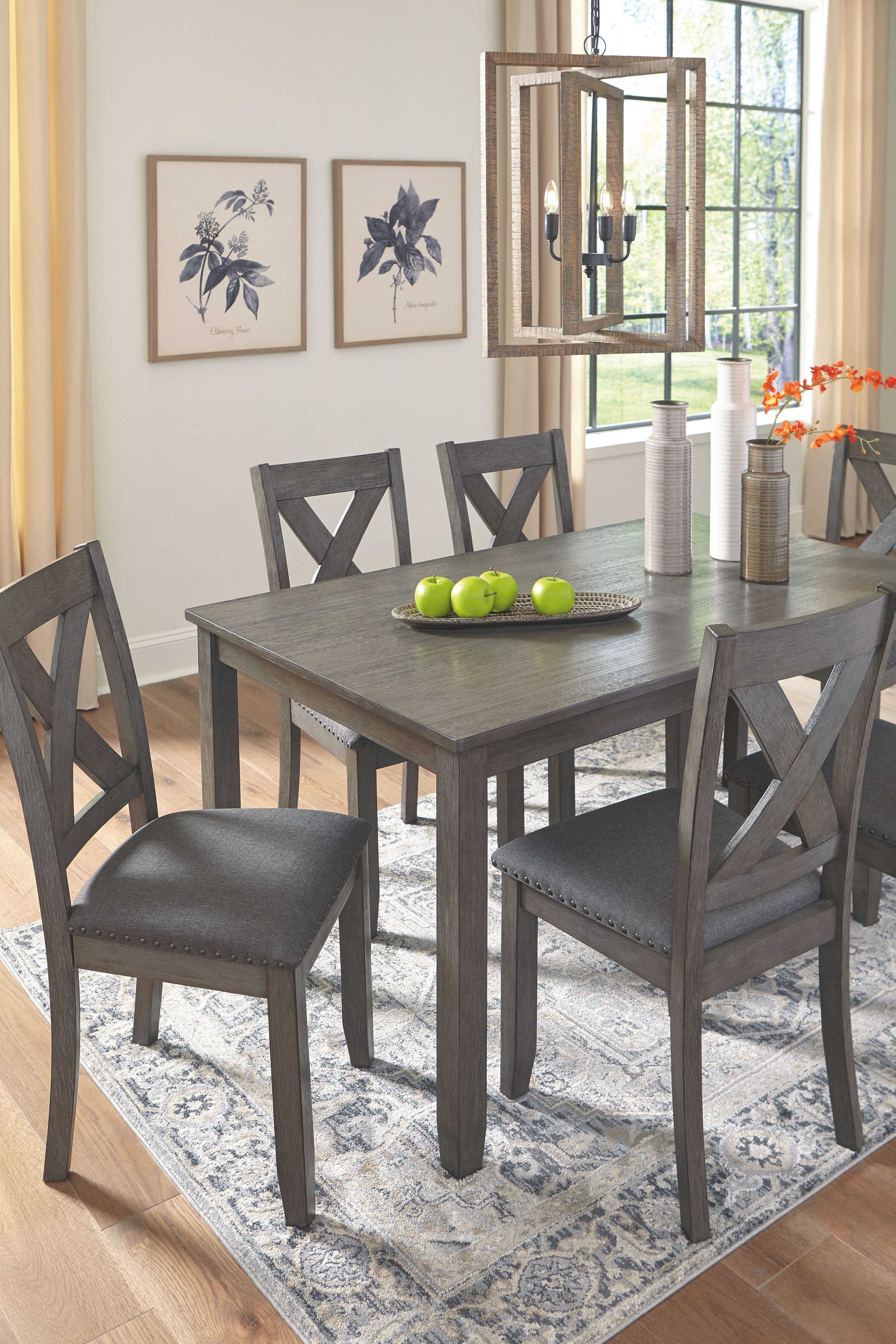 Caitbrook - Gray - RECT DRM Table Set (Set of 7)